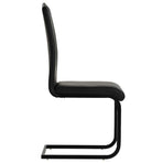 Cantilever Dining Chairs 4 pcs Black Faux Leather