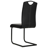 Cantilever Dining Chairs 4 pcs Black Faux Leather