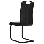 Cantilever Dining Chairs 4 pcs Black Faux Leather