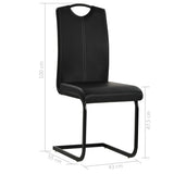 Cantilever Dining Chairs 4 pcs Black Faux Leather