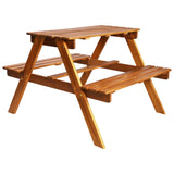 Kids Picnic Table with Parasol 79x90x60 cm Solid Acacia Wood - Top-Down View
