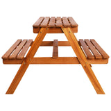 Kids Picnic Table with Parasol 79x90x60 cm Solid Acacia Wood - 45-Degree Angle