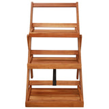 3-Tier Plant Stand 50x63x80 cm Solid Acacia Wood - Front View