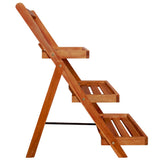 3-Tier Plant Stand 50x63x80 cm Solid Acacia Wood - Side View