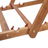 Folding Beach Chair Fabric and Wooden Frame Red - Extra Image