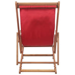 Folding Chair Fabric and Wooden Frame Red