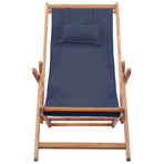 Folding Chair Fabric and Wooden Frame Blue