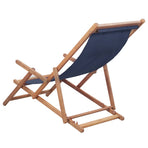 Folding Chair Fabric and Wooden Frame Blue