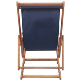 Folding Beach Chair Fabric and Wooden Frame Blue - Top-Down View