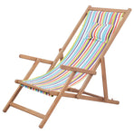 Folding Chair Fabric and Wooden Frame Multicolour