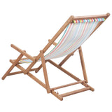 Folding Beach Chair Fabric and Wooden Frame Multicolour - Side View