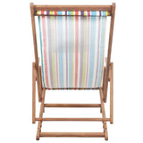Folding Beach Chair Fabric and Wooden Frame Multicolour - 45-Degree Angle