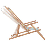 Folding Beach Chair Fabric and Wooden Frame Multicolour - Rear View