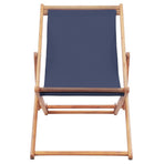 Folding Chair Fabric and Wooden Frame Blue