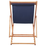 Folding Chair Fabric and Wooden Frame Blue