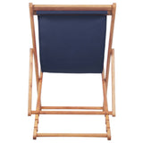 Folding Beach Chair Fabric and Wooden Frame Blue - Top-Down View