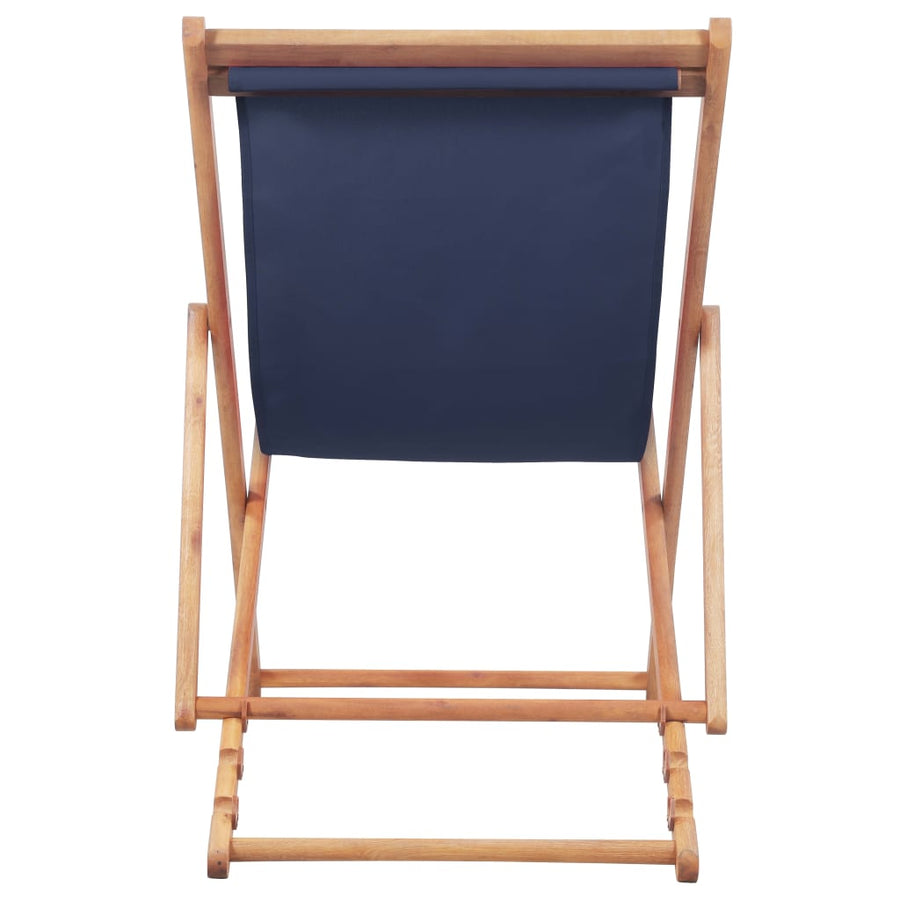 Folding Chair Fabric and Wooden Frame Blue