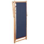 Folding Chair Fabric and Wooden Frame Blue
