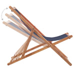 Folding Chair Fabric and Wooden Frame Blue