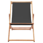 Folding Chair Fabric and Wooden Frame Grey