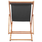 Folding Chair Fabric and Wooden Frame Grey