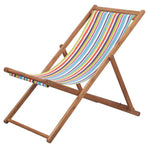 Folding Chair Fabric and Wooden Frame Multicolour