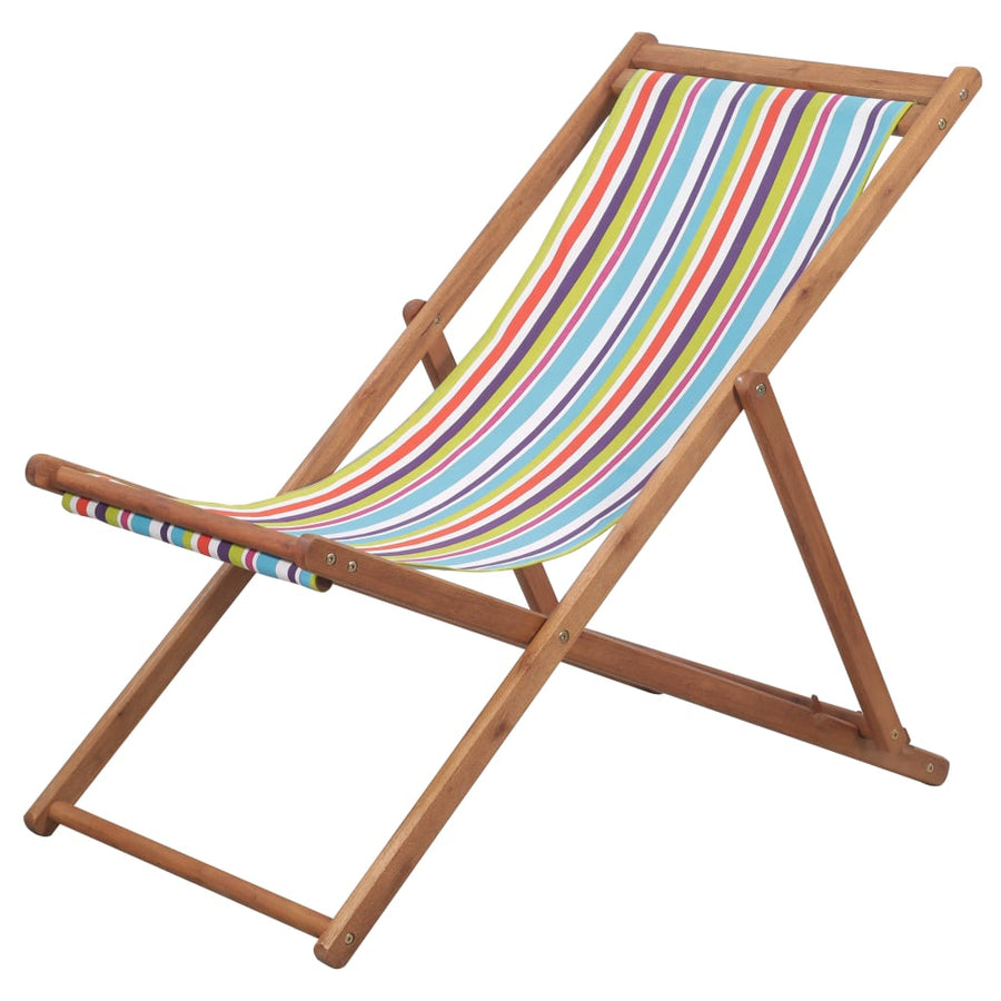 Folding Chair Fabric and Wooden Frame Multicolour