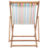 Folding Beach Chair Fabric and Wooden Frame Multicolour - Front View