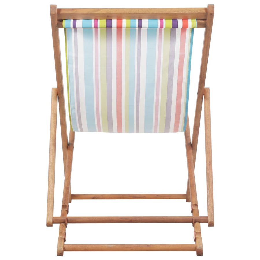 Folding Chair Fabric and Wooden Frame Multicolour