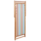 Folding Beach Chair Fabric and Wooden Frame Multicolour