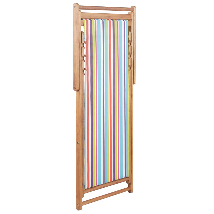 Folding Chair Fabric and Wooden Frame Multicolour