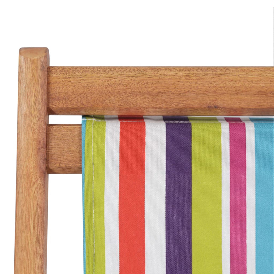 Folding Chair Fabric and Wooden Frame Multicolour