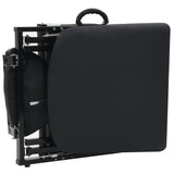 Portable Facial Treatment Chair Faux Leather 185x78x76 cm Black - Close-Up Angle