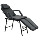 Portable Facial Treatment Chair Faux Leather 185x78x76 cm Black