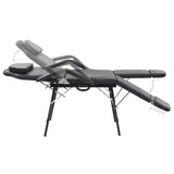 Portable Facial Treatment Chair Faux Leather 185x78x76 cm Black - Side View