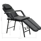 Portable Facial Treatment Chair Faux Leather 185x78x76 cm Black - Extra Image