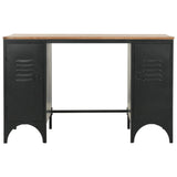 Double Pedestal Desk Solid Firwood and Steel 120x50x76 cm - Front View