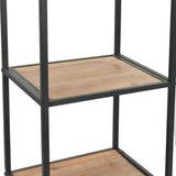 Bookcase Solid Firwood and Steel 40.5x32.5x180 cm - Rear View
