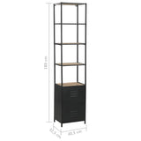 Bookcase Solid Firwood and Steel 40.5x32.5x180 cm - Extra Image
