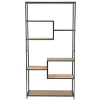 Bookcase Solid Firwood and Steel 90.5x35x180 cm