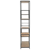 Bookcase Solid Firwood and Steel 90.5x35x180 cm