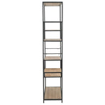 Bookcase Solid Firwood and Steel 90.5x35x180 cm
