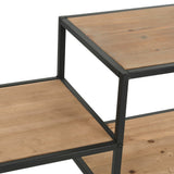 Bookcase Solid Firwood and Steel 90.5x35x180 cm - 45-Degree Angle