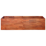 Garden Raised Bed Acacia Wood 200x50x50 cm - Front View