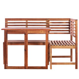 2 Piece Bistro Set Solid Acacia Wood - Front View