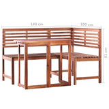 2 Piece Bistro Set Solid Acacia Wood - Low Angle