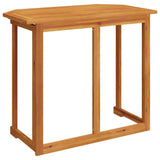 Bistro Table 90x50x75 cm Solid Acacia Wood - Rear View