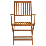 5 Piece Folding Outdoor Dining Set Solid Acacia Wood - Top-Down View