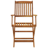 7 Piece Folding Outdoor Dining Set Solid Acacia Wood - Top-Down View