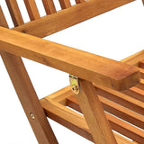 7 Piece Folding Outdoor Dining Set Solid Acacia Wood - Rear View